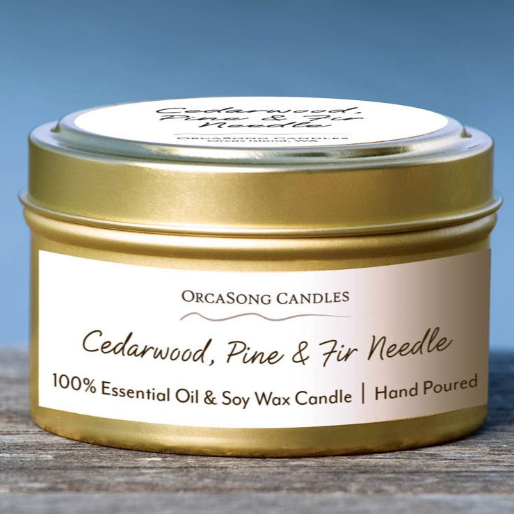 Cedarwood, Pine, & Fir Needle - 6 oz. Travel Tin Candle