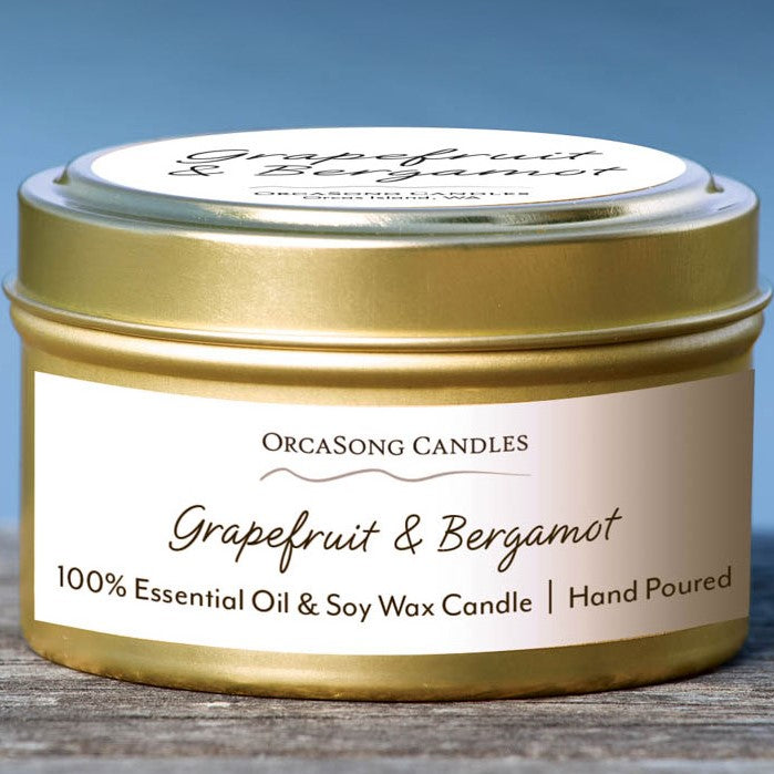 Grapefruit & Bergamot - 6 oz. Travel Tin Candle