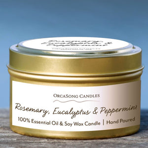 Rosemary, Eucalyptus & Peppermint - 6 oz. Travel Tin Candle